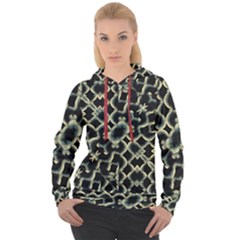 Dark Interlace Motif Mosaic Pattern Women s Overhead Hoodie by dflcprintsclothing