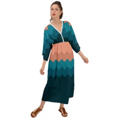 Flat Ocean Palette Grecian Style  Maxi Dress by goljakoff