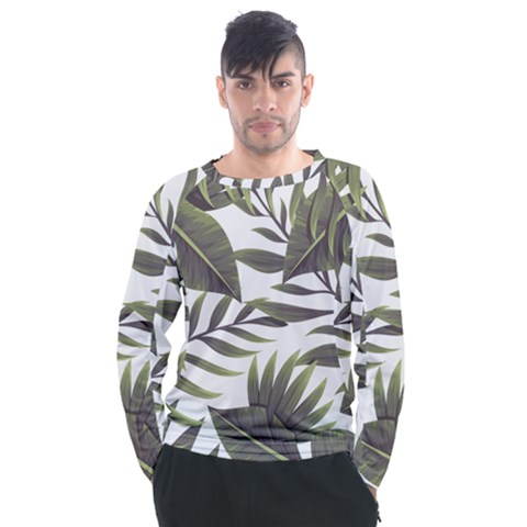 Tropical Leaves Men s Long Sleeve Raglan Tee by goljakoff