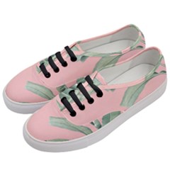 Palm Leaf On Pink Women s Classic Low Top Sneakers by goljakoff