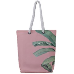 Palm Leaf On Pink Full Print Rope Handle Tote (small) by goljakoff