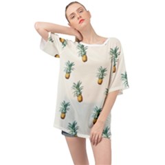 Tropical Pineapples Oversized Chiffon Top by goljakoff