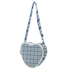 Azulejo Style Blue Tiles Heart Shoulder Bag by MintanArt