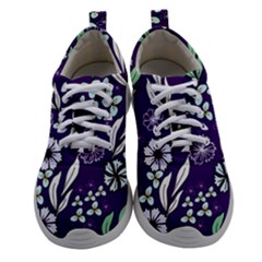 Floral Blue Pattern Athletic Shoes