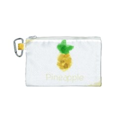 Pineapple Fruit Watercolor Painted Canvas Cosmetic Bag (small)