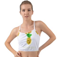 Pineapple Fruit Watercolor Painted Mini Tank Bikini Top