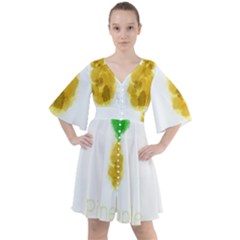 Pineapple Fruit Watercolor Painted Boho Button Up Dress by Mariart