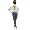 Pineapple Fruit Watercolor Painted Kids Mock Neck Tee View2