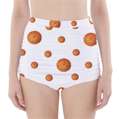 Tangerines Photo Motif Pattern Design High-waisted Bikini Bottoms by dflcprintsclothing