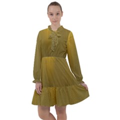 Golden All Frills Chiffon Dress