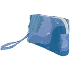 Online Woman Beauty Blue Wristlet Pouch Bag (small) by Mariart