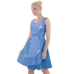 Online Woman Beauty Blue Knee Length Skater Dress by Mariart