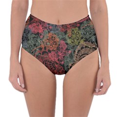 Seamless Color Design Reversible High-waist Bikini Bottoms by designsbymallika