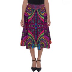 Colorful Boho Pattern Perfect Length Midi Skirt by designsbymallika