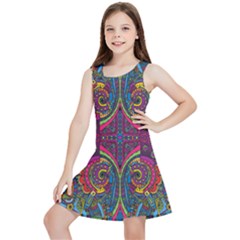 Colorful Boho Pattern Kids  Lightweight Sleeveless Dress by designsbymallika
