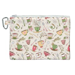 Green Tea Love Canvas Cosmetic Bag (xl) by designsbymallika