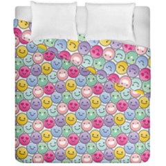 Cute Emoticon Pattern Duvet Cover Double Side (california King Size) by designsbymallika