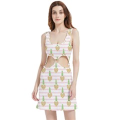 Heart Pineapple Velvet Cutout Dress by designsbymallika