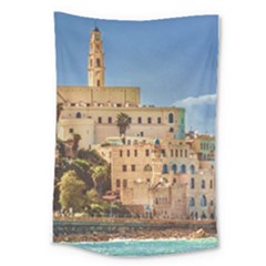 Old Jaffa Cityscape, Israel Large Tapestry by dflcprintsclothing