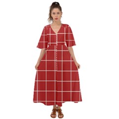 Red Plaid Kimono Sleeve Boho Dress by goljakoff