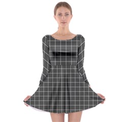 Gray Plaid Long Sleeve Skater Dress by goljakoff