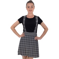 Gray Plaid Velvet Suspender Skater Skirt by goljakoff
