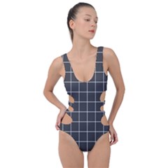 Gray Plaid Side Cut Out Swimsuit by goljakoff