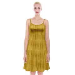 Knitted Pattern Spaghetti Strap Velvet Dress by goljakoff