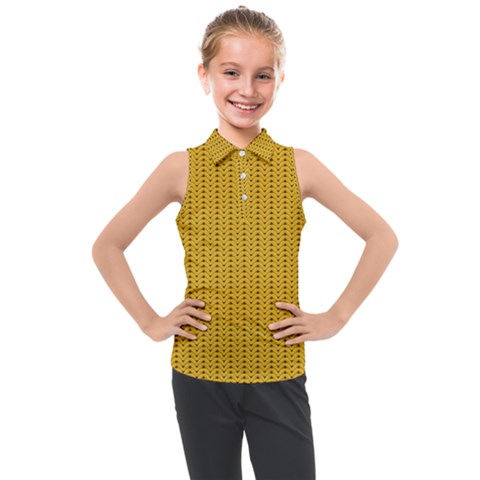 Knitted Pattern Kids  Sleeveless Polo Tee by goljakoff