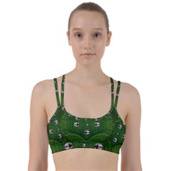 One Island In A Safe Environment Of Eternity Green Line Them Up Sports Bra by pepitasart