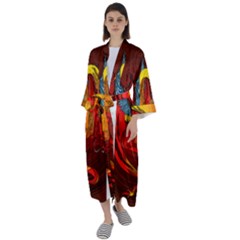 Dragon Metallizer Maxi Satin Kimono by HermanTelo