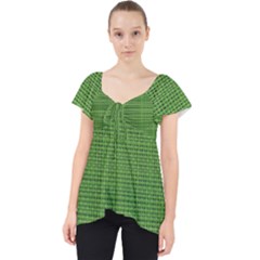 Green Knitting Lace Front Dolly Top by goljakoff