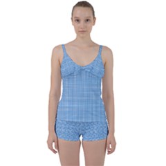 Blue Knitting Tie Front Two Piece Tankini by goljakoff