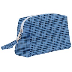 Blue Knitting Pattern Wristlet Pouch Bag (large) by goljakoff