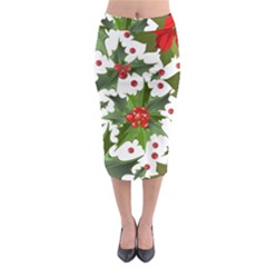 Christmas Berries Midi Pencil Skirt by goljakoff