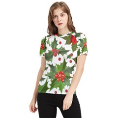 Christmas Berries Women s Short Sleeve Rash Guard by goljakoff