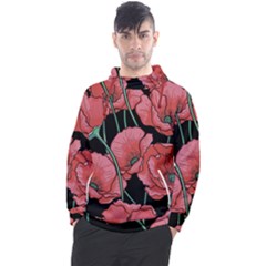 Red Flowers Men s Pullover Hoodie by goljakoff