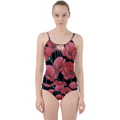 Red Flowers Cut Out Top Tankini Set by goljakoff