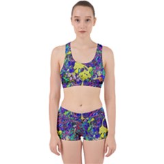 Vibrant Abstract Floral/rainbow Color Work It Out Gym Set by dressshop