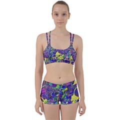 Vibrant Abstract Floral/rainbow Color Perfect Fit Gym Set by dressshop