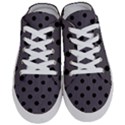 Large Black Polka Dots On Dark Smoke Grey - Half Slippers View1