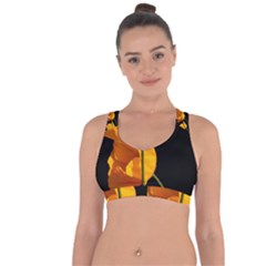 Yellow Poppies Cross String Back Sports Bra by Audy