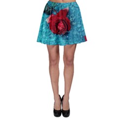 Red Roses In Water Skater Skirt by Audy