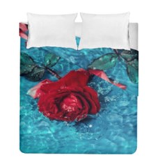 Red Roses In Water Duvet Cover Double Side (full/ Double Size) by Audy
