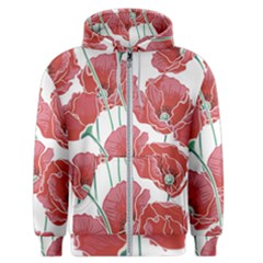 Red Poppy Flowers Men s Zipper Hoodie by goljakoff