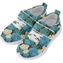 Blue roses Kids  Velcro Strap Shoes View2