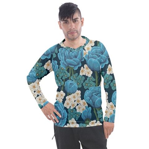 Blue Roses Men s Pique Long Sleeve Tee by goljakoff
