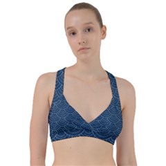 Blue Sashiko Sweetheart Sports Bra by goljakoff