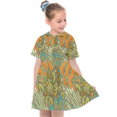 Orange Flowers Kids  Sailor Dress by goljakoff