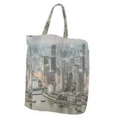 Lujiazui District Aerial View, Shanghai China Giant Grocery Tote by dflcprintsclothing